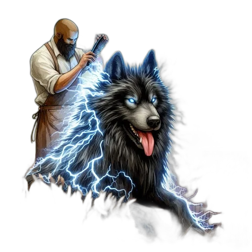 staff, creature, animal, fantasy art transparent PNG cut-out