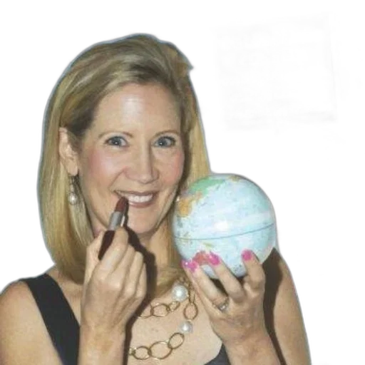 staff, woman, applies, lipstick transparent PNG cut-out