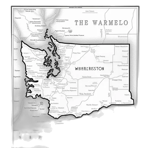 washington, map, worksheet transparent PNG cut-out