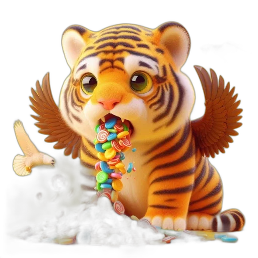 3d render, photorealistic, fantastical, winged transparent PNG cut-out