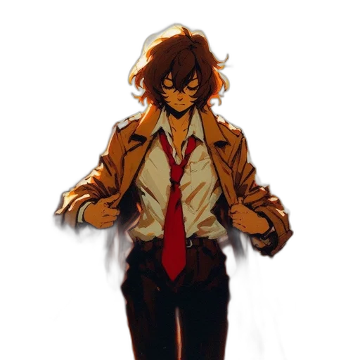 jacket, staff, weapon, creature transparent PNG cut-out