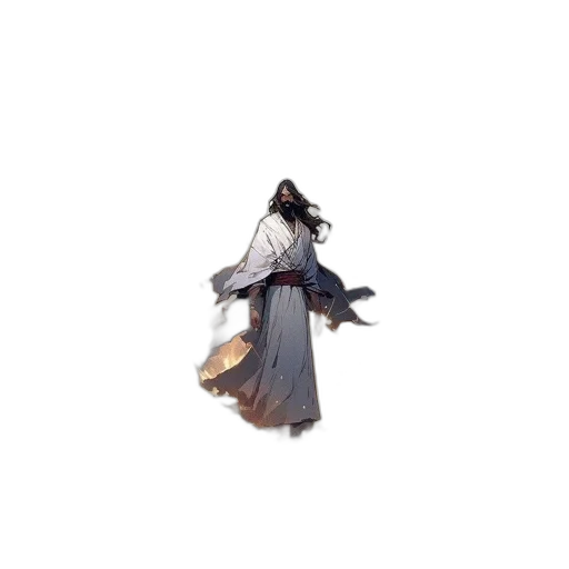 dress, creature, sword, staff transparent PNG cut-out
