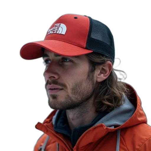 jacket, hat, staff, hair transparent PNG cut-out