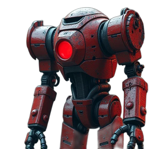 robot, weapon, 3d render, concept art transparent PNG cut-out