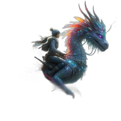 dragon, creature, sword, staff transparent PNG cut-out