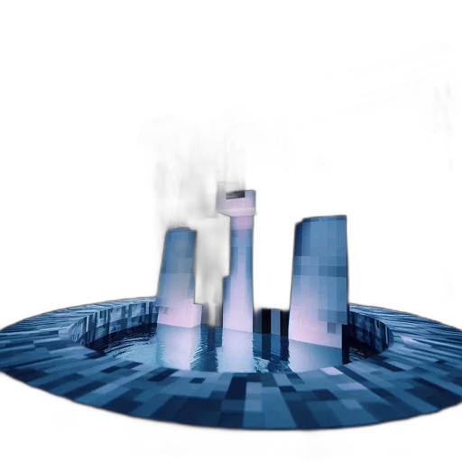 building, 3d render, concept art, fog transparent PNG cut-out