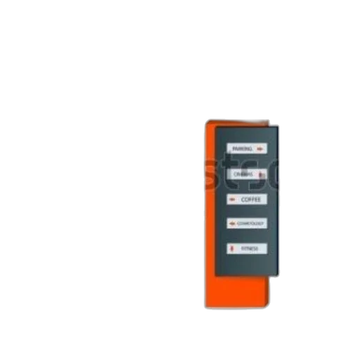3d render, set, modern, orange transparent PNG cut-out