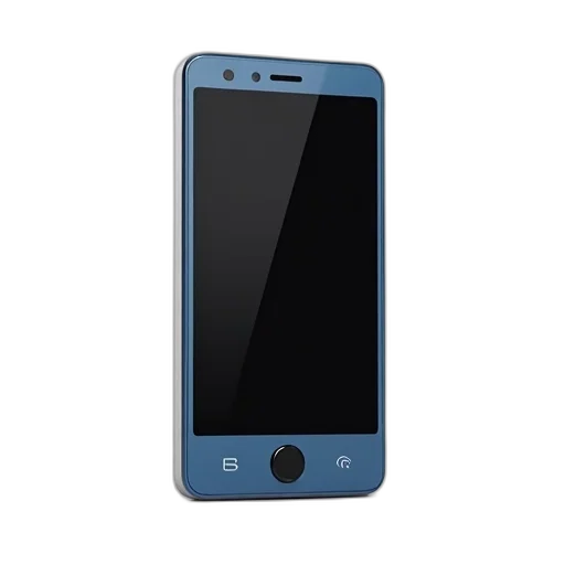 3d render, blue, smartphone, black transparent PNG cut-out