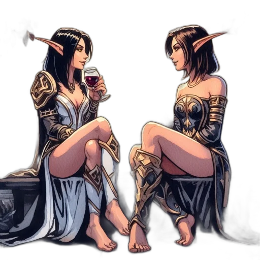 dress, fantasy art, concept art, comic book art transparent PNG cut-out