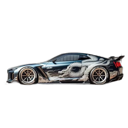 car, dragon, weapon, 3d render transparent PNG cut-out