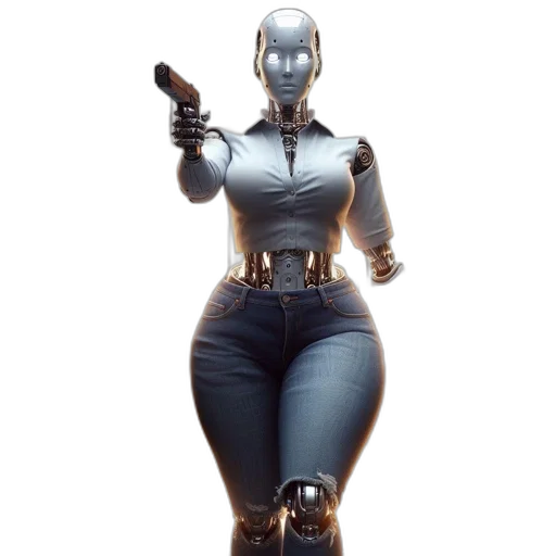 robot, weapon, dress, staff transparent PNG cut-out