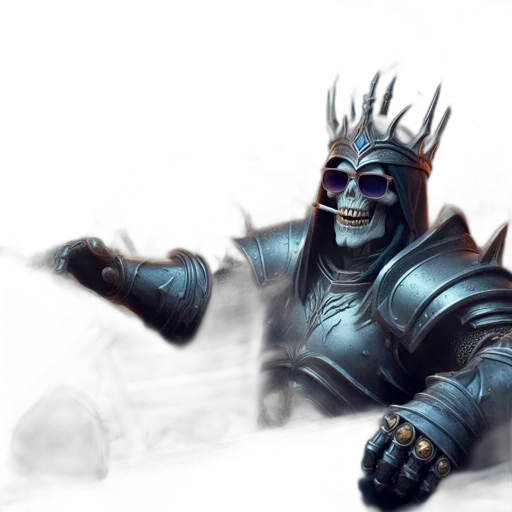 robot, crown, creature, staff transparent PNG cut-out