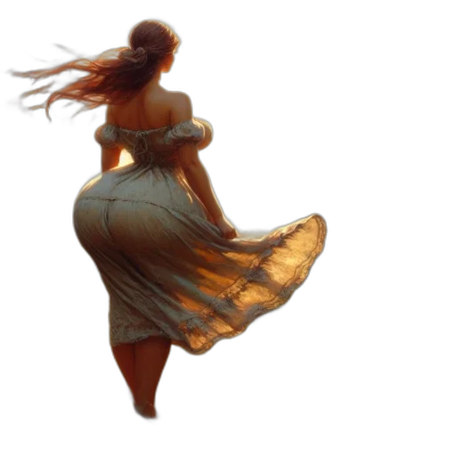 dress, hair, crown, shoes transparent PNG cut-out