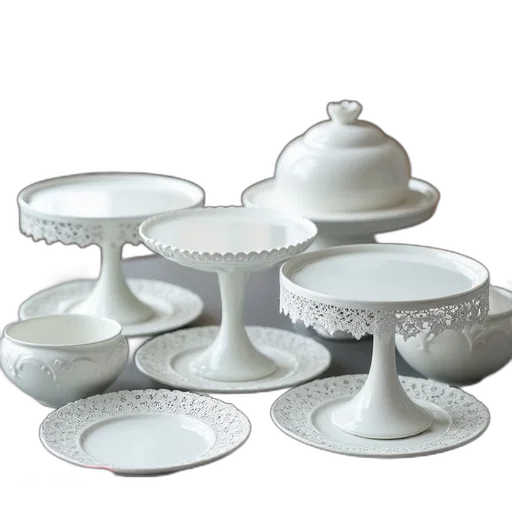 3d render, monochrome, collection, white transparent PNG cut-out