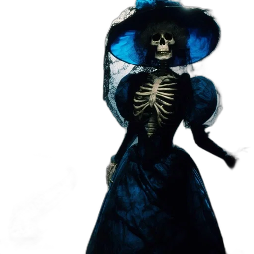 dress, mask, staff, creature transparent PNG cut-out