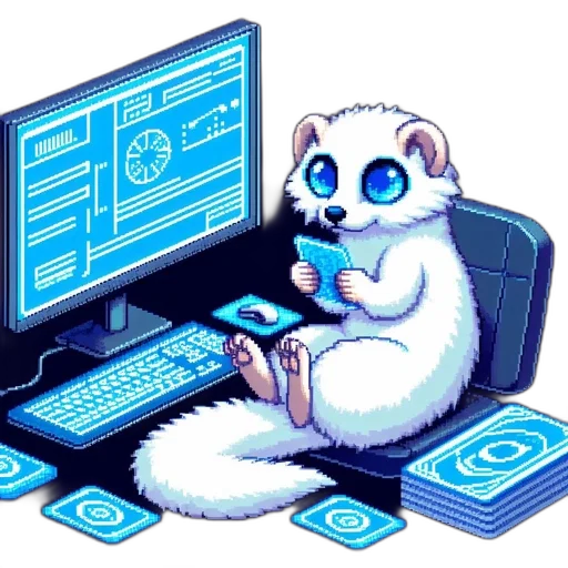 animal, robot, staff, pixel art transparent PNG cut-out