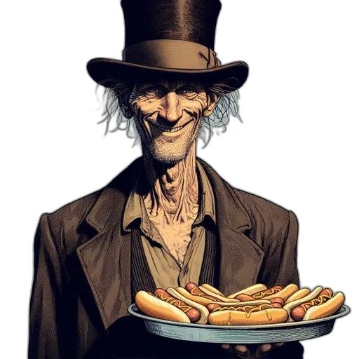 food, staff, face, comic book art transparent PNG cut-out