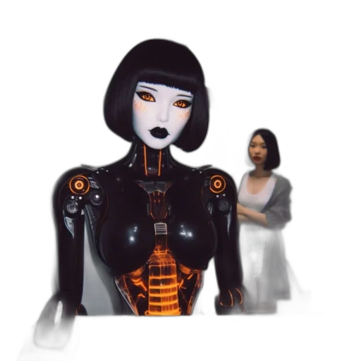 robot, dress, mask, concept art transparent PNG cut-out