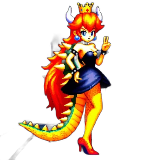dragon, staff, crown, pixel art transparent PNG cut-out