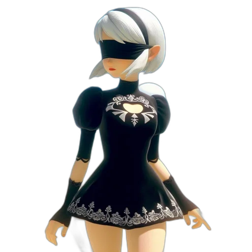 dress, mask, robot, 3d render transparent PNG cut-out