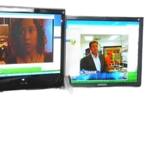 dual-monitor, setup, one, screen transparent PNG cut-out