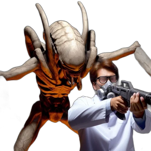 weapon, creature, animal, staff transparent PNG cut-out