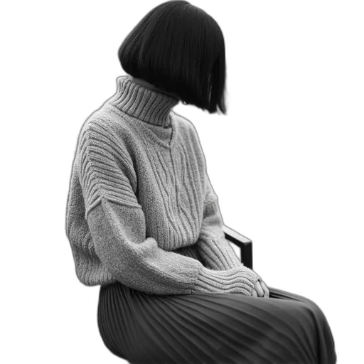 jacket, dress, hair, furniture transparent PNG cut-out