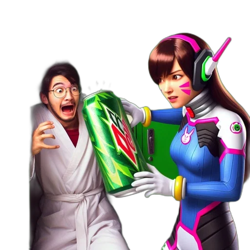 robot, bottle, concept art, vaporwave transparent PNG cut-out