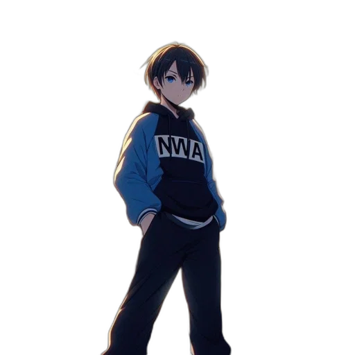 jacket, staff, creature, robot transparent PNG cut-out