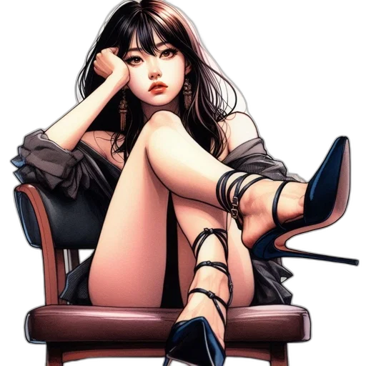 shoes, comic book art, concept art, fantasy art transparent PNG cut-out