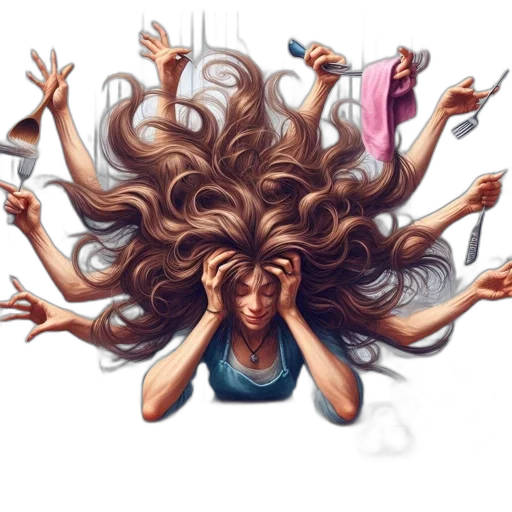 hair, concept art, photorealistic, comic book art transparent PNG cut-out
