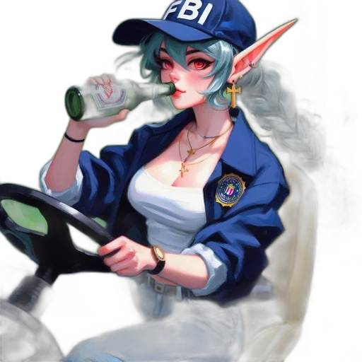 staff, hat, car, fantasy art transparent PNG cut-out