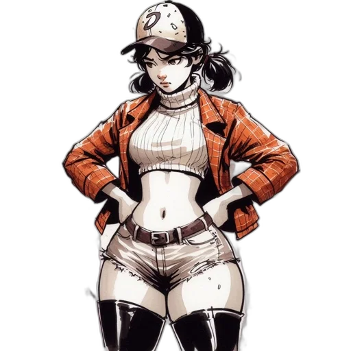 jacket, hat, robot, staff transparent PNG cut-out