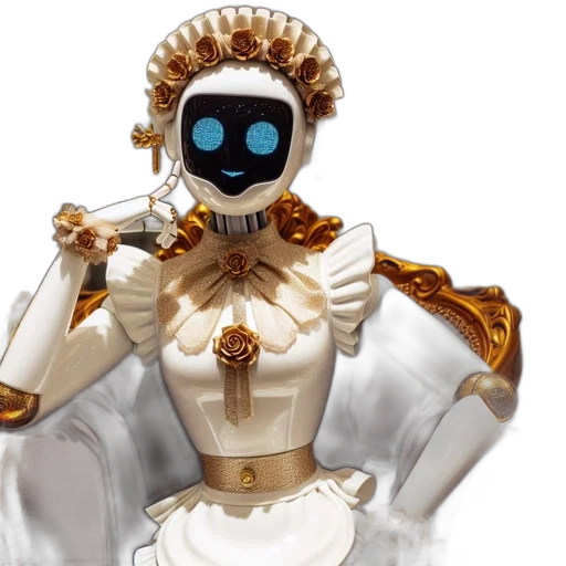 robot, dress, crown, concept art transparent PNG cut-out