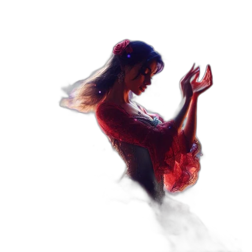 dress, dragon, creature, hair transparent PNG cut-out
