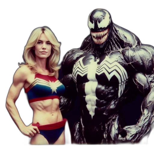 comic book art, concept art, two, characters transparent PNG cut-out