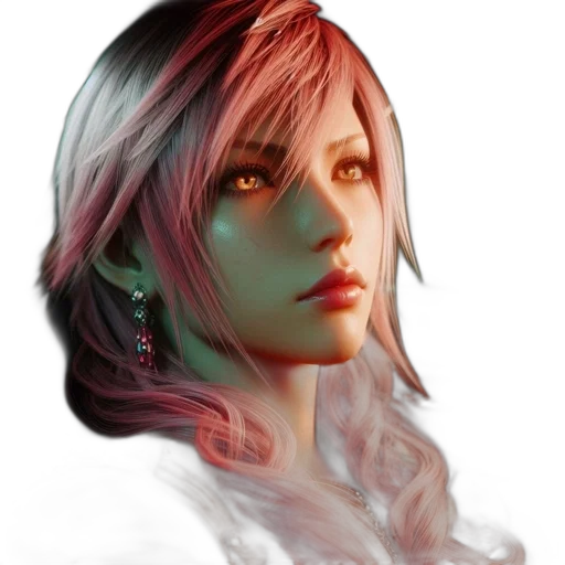 face, hair, staff, jewelry transparent PNG cut-out