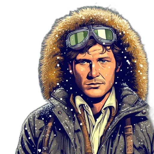 jacket, face, comic book art, concept art transparent PNG cut-out