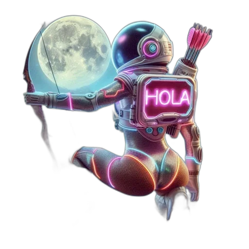 robot, vaporwave, concept art, pixel art transparent PNG cut-out