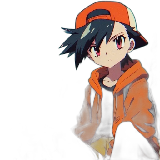 jacket, hat, staff, face transparent PNG cut-out