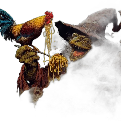 dragon, mask, staff, hat transparent PNG cut-out