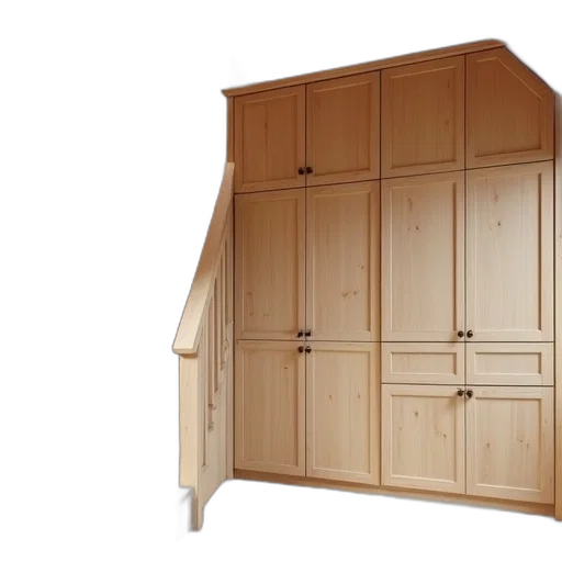 furniture, 3d render, stairs, cupboards transparent PNG cut-out