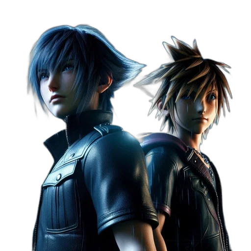 concept art, 3d render, blue, two transparent PNG cut-out