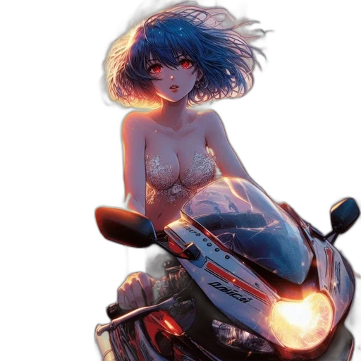 car, hair, concept art, cyberpunk transparent PNG cut-out