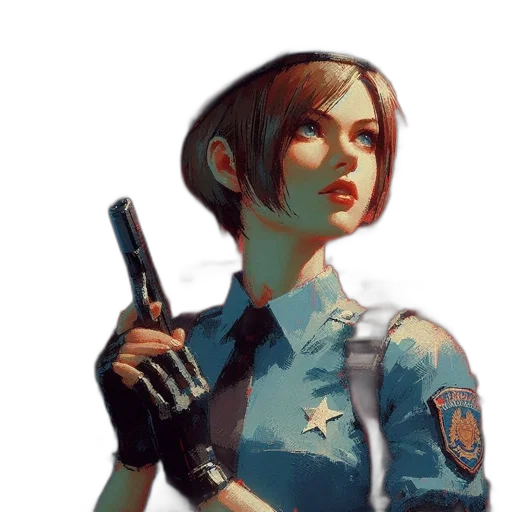 weapon, staff, jacket, face transparent PNG cut-out