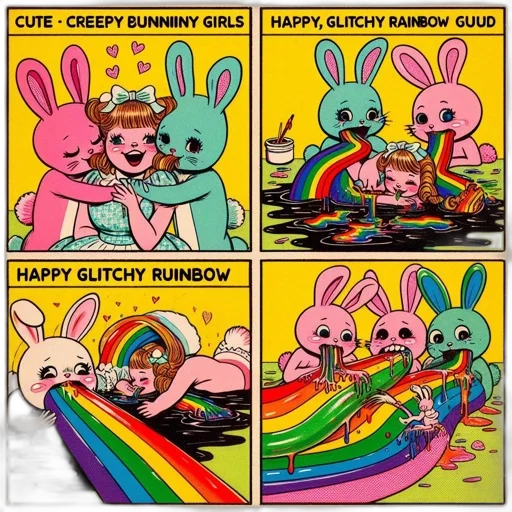 cartoon, colorful, neon, pastel transparent PNG cut-out