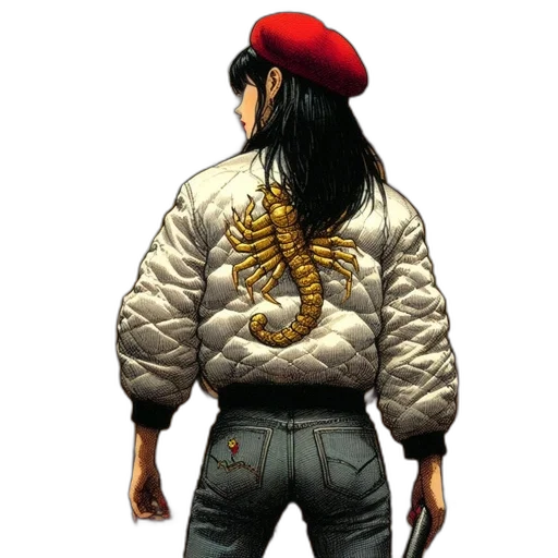 jacket, jewelry, comic book art, concept art transparent PNG cut-out