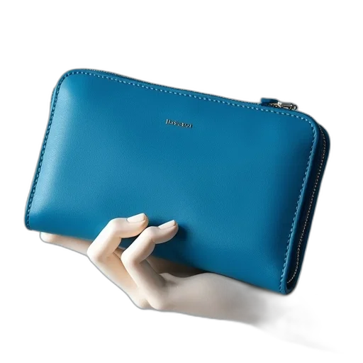 blue, large, wallet, being transparent PNG cut-out