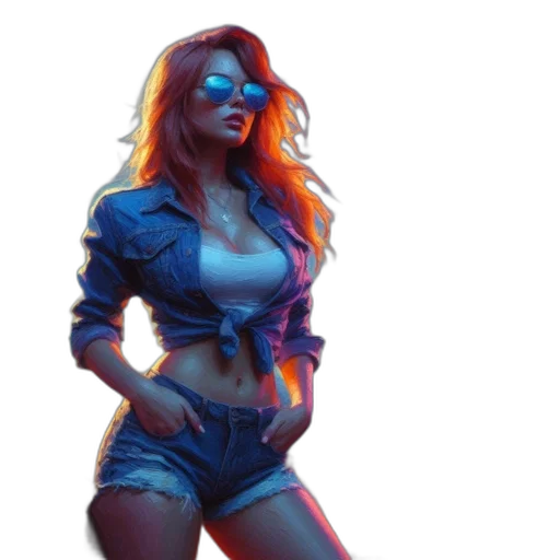 jacket, concept art, comic book art, cyberpunk transparent PNG cut-out