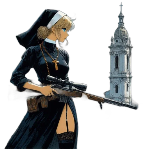weapon, dress, staff, sword transparent PNG cut-out